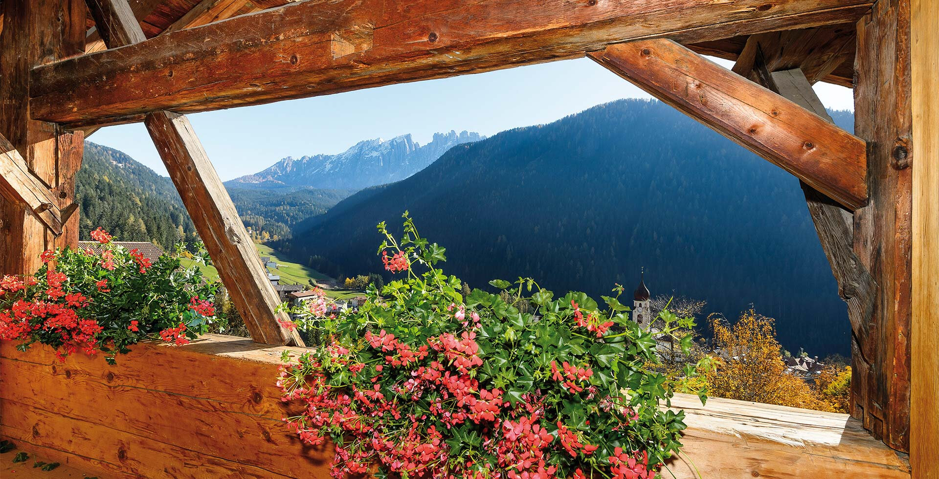 Bauernhaus Welschnofen Balkonblick Carezza